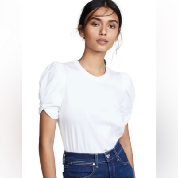 A.L.C. Kati Puff Sleeve White Tee Size S - Picture 1 of 10
